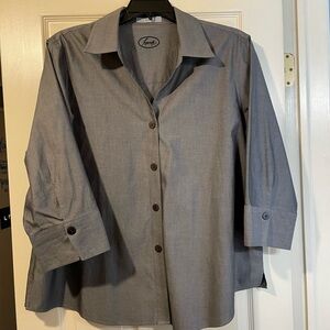 Foxcroft grey blouse.